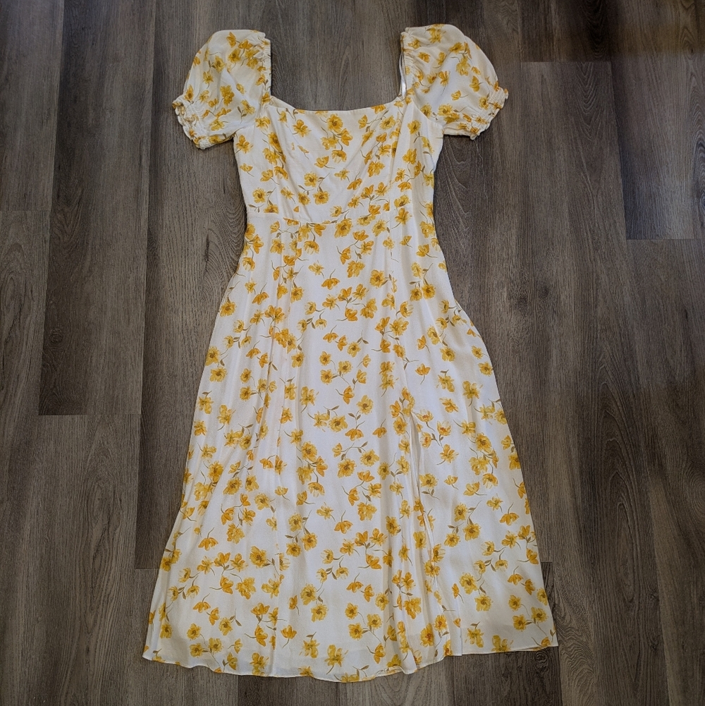 Ever New Yellow Floral Midi Dress